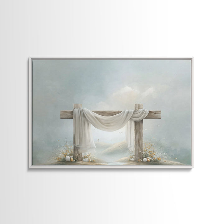 Risen Garden Peace - Framed Canvas Print - Christian Wall Art - Christian Art Canvas - Christian Painting - Subtle Christian Art