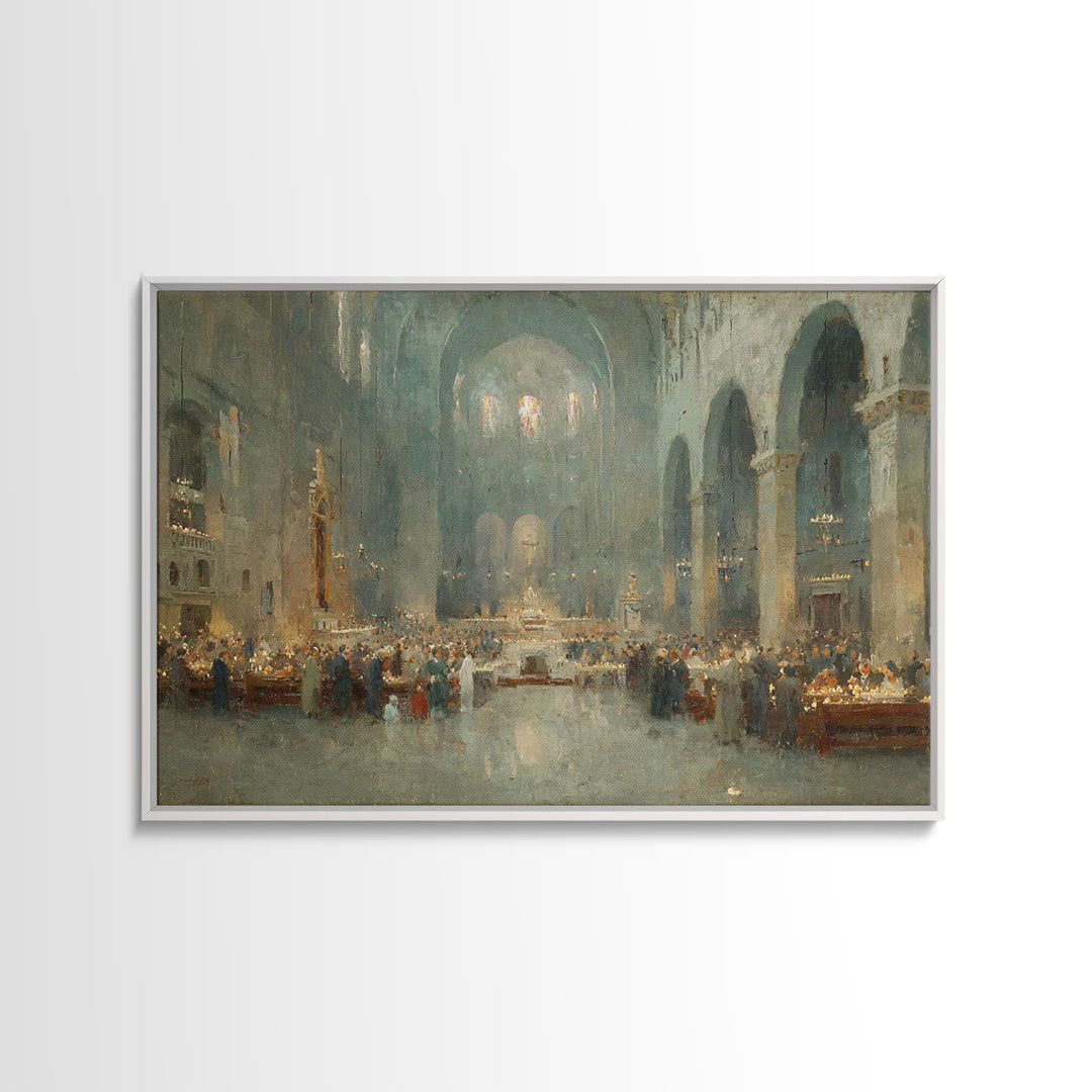 Radiant Mass – Framed Canvas Print – Christian Art Painting – Christmas Canvas Wall Art – Vintage Christian Art – Christian Wall Art – Chri