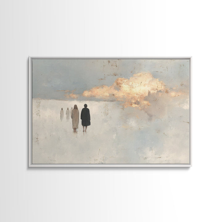Walk Of Faith, Framed Canvas Print, Christian Wall Art, Christian Painting, Modern Christian Art, Christian Art Canvas