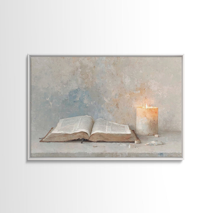 Candle Of Mercy | Framed Canvas Print | Christian Painting | Christmas Art | Christian Art Canvas | Christian Wall Art | Christian Decor