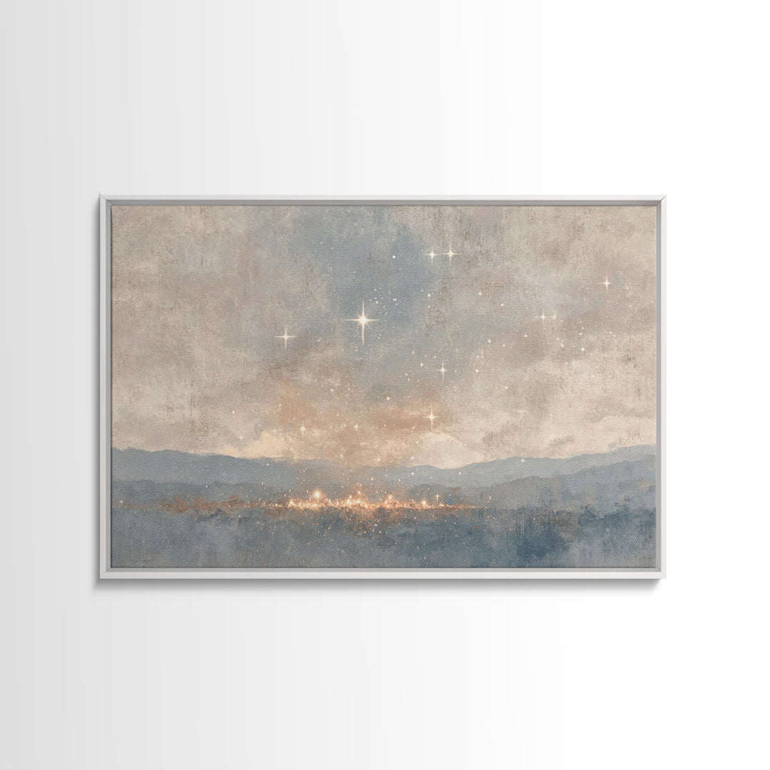Star Of Bethlehem – Framed Canvas Print – Christian Christmas Art – Christian Wall Art – Abstract Christian Art – Christmas Art Prints – Ch