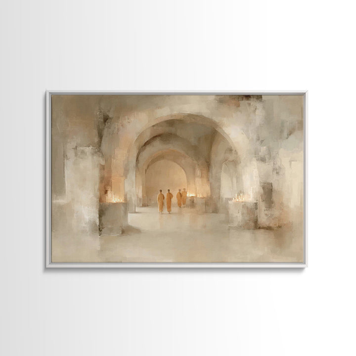 Halls Of Reverence | Framed Canvas Print | Christian Painting | Christmas Art | Christian Wall Art | Christian Decor | Christian Art Canvas