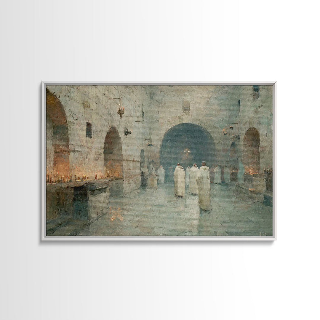 Silent Procession | Framed Canvas Print | Christian Wall Art | Christian Art Canvas | Christian Decor | Christian Painting | Christmas Art