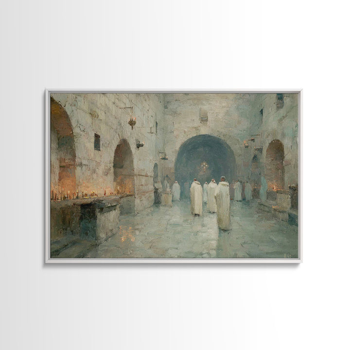 Silent Procession | Framed Canvas Print | Christian Wall Art | Christian Art Canvas | Christian Decor | Christian Painting | Christmas Art