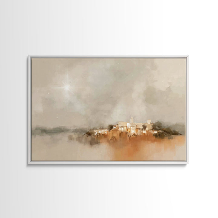 Bethlehem Rising – Framed Canvas Print – Christian Art – Christmas Canvas Wall Art – Modern Christmas Art – Christian Christmas Art – Chris