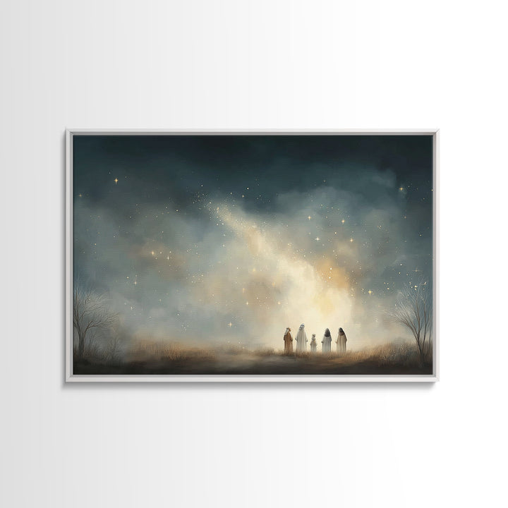 Starborn Night – Framed Canvas Print – Christian Wall Art – Jesus Painting – Christian Art Canvas – Christian Christmas Art – Christmas Art