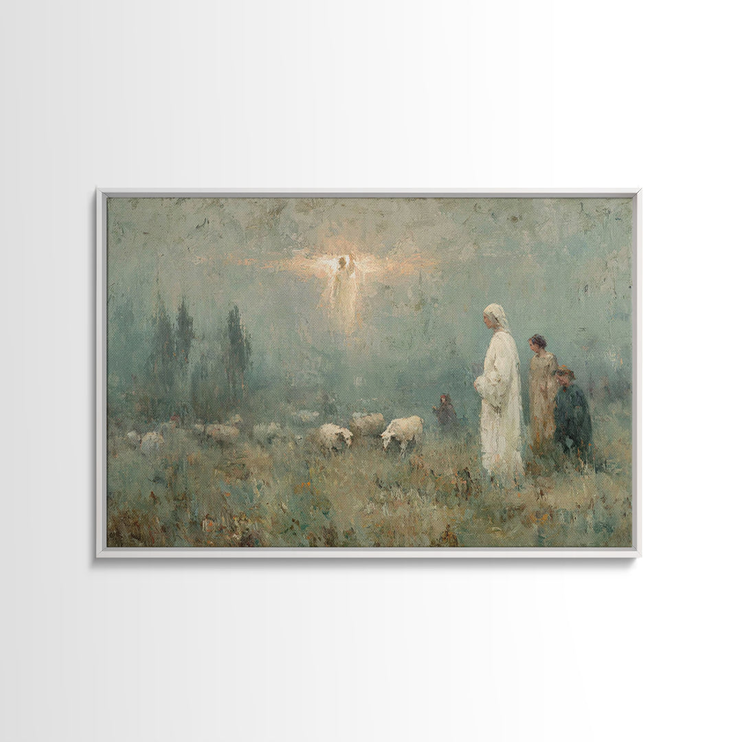 Trumpet Glory – Framed Canvas Print – Christian Art Canvas – Christian Wall Art – Christmas Art – Jesus Painting – Christian Christmas Art