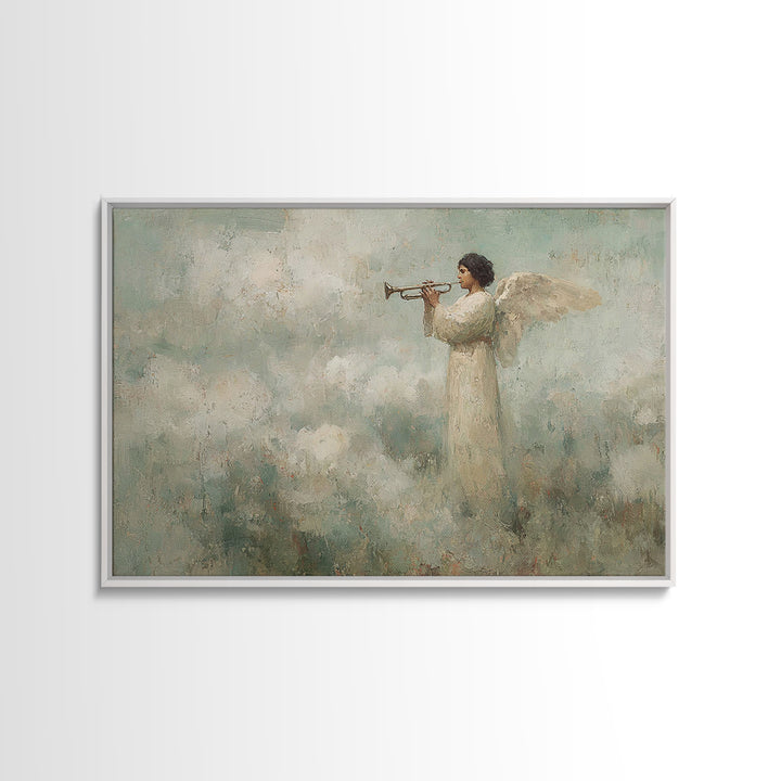Heaven’s Proclamation – Framed Canvas Print – Christian Christmas Art – Jesus Painting – Christian Art Canvas – Christian Wall Art – Christ