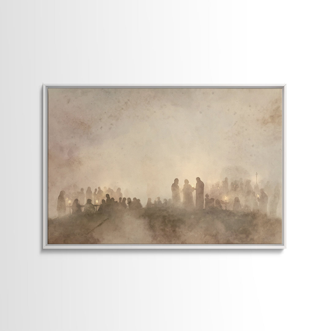 Soft Communion – Framed Canvas Print – Christian Wall Art – Christian Art Canvas – Christian Painting – Christian Christmas Art – Christmas