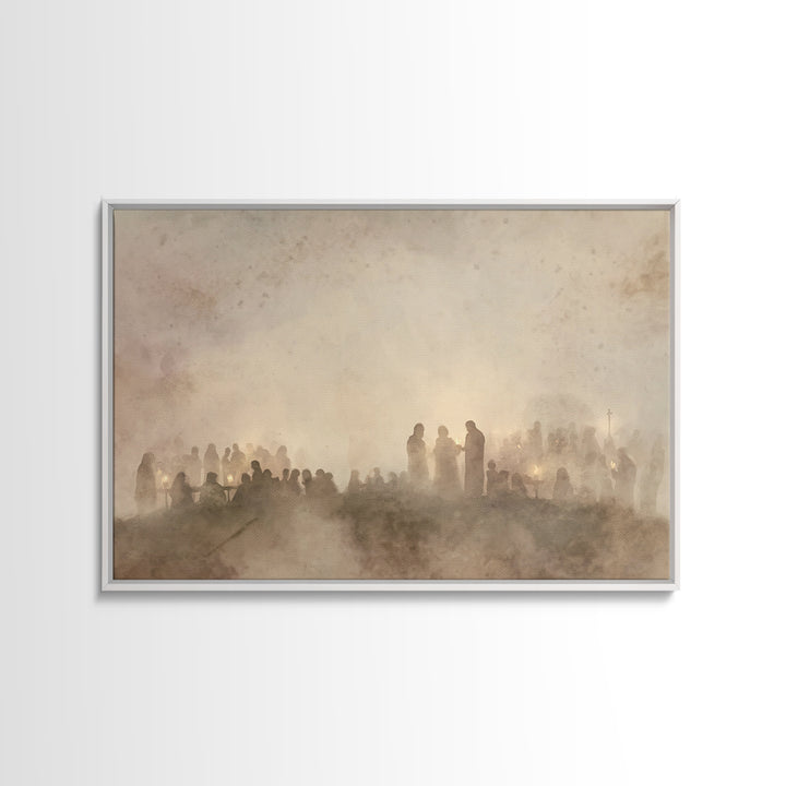 Soft Communion – Framed Canvas Print – Christian Wall Art – Christian Art Canvas – Christian Painting – Christian Christmas Art – Christmas