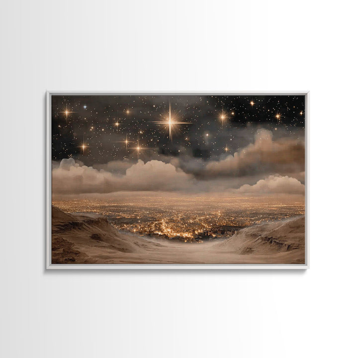 The Guiding Star – Framed Canvas Print – Christian Wall Art – Christian Art Canvas – Jesus Painting – Christian Christmas Art – Christian D