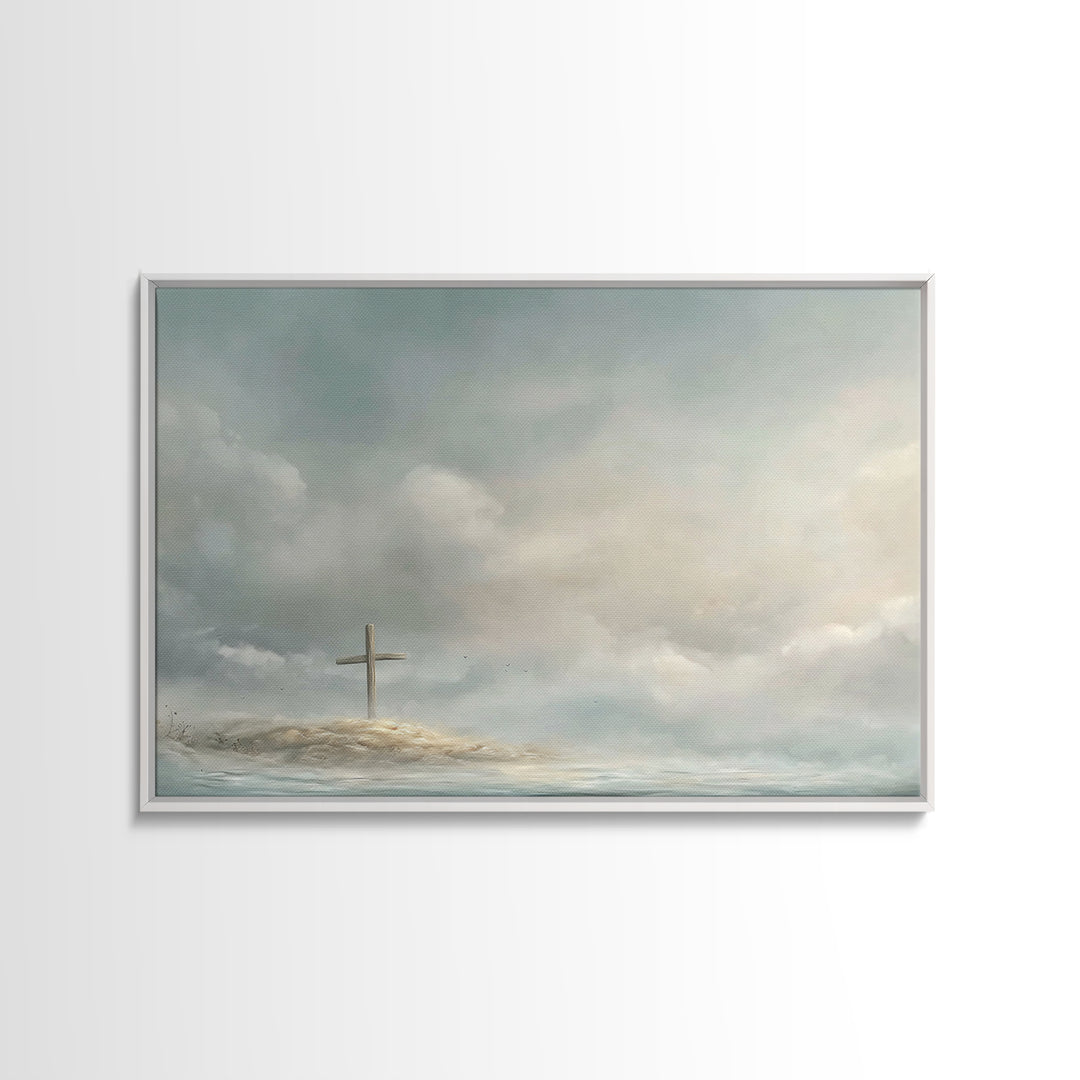 Grace On The Horizon – Framed Canvas Print – Christian Wall Art – Christian Art Canvas – Moody Christian Art – Christian Decor