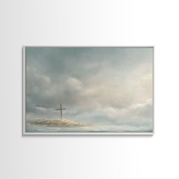 Grace On The Horizon – Framed Canvas Print – Christian Wall Art – Christian Art Canvas – Moody Christian Art – Christian Decor