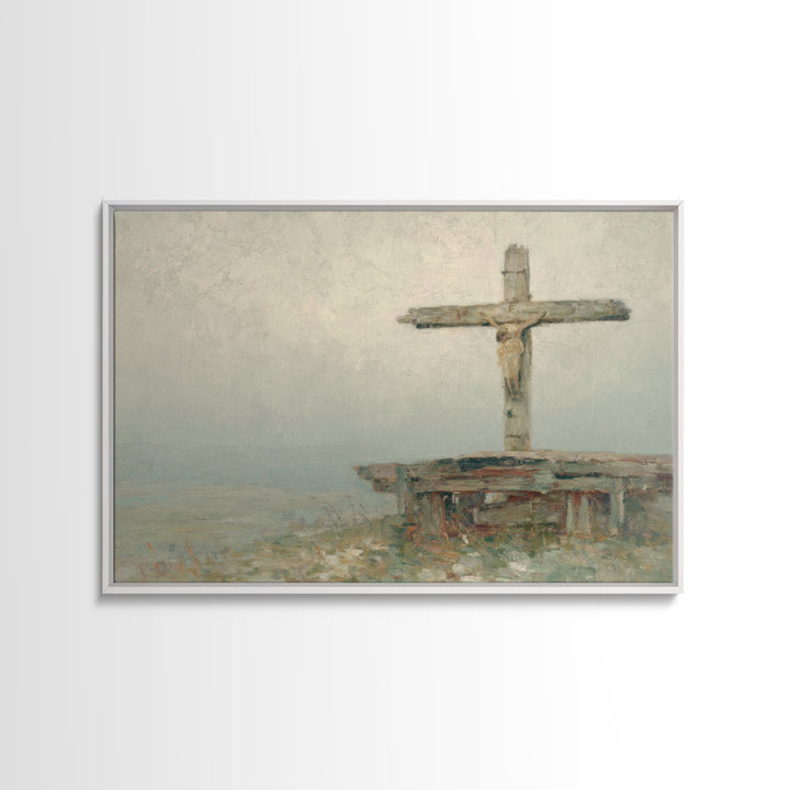 Redeeming Light, Framed Canvas Print, Christian Wall Art, Christian Art Canvas, Moody Christian Art, Christian Decor