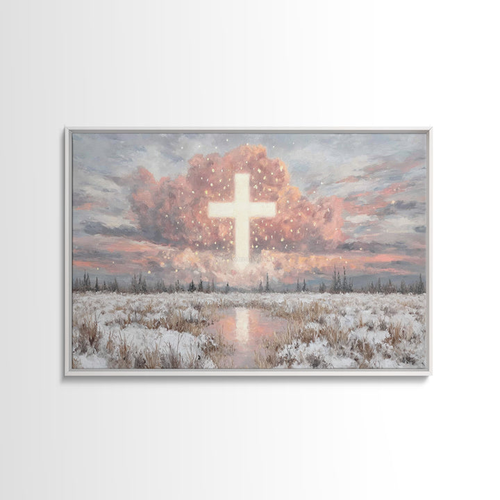Radiant Glory Sky, Framed Canvas Print, Christian Wall Art, Christian Art Canvas, Christian Christmas Art, Christian Gift Ideas