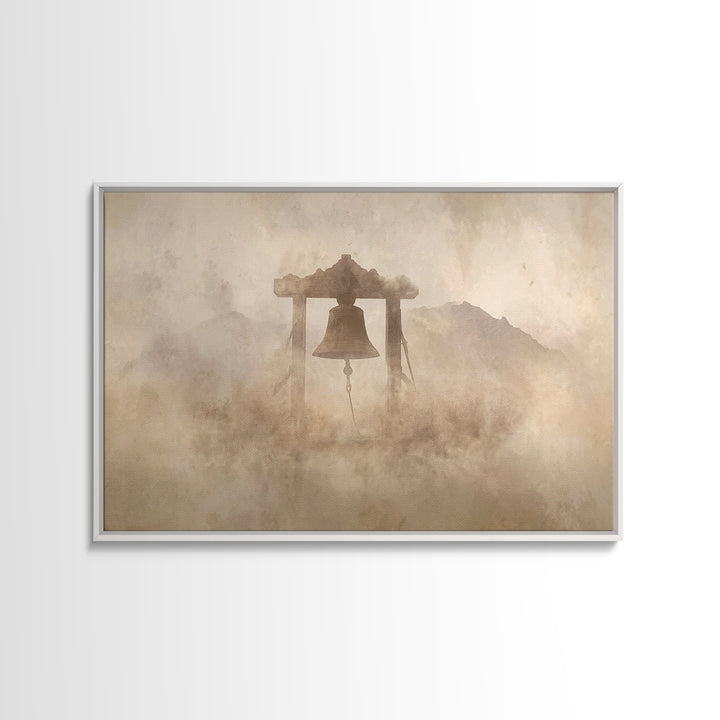 Bell Of Hope – Framed Canvas Print – Christian Wall Art – Christian Art Canvas – Christian Decor – Minimalist Christian Art