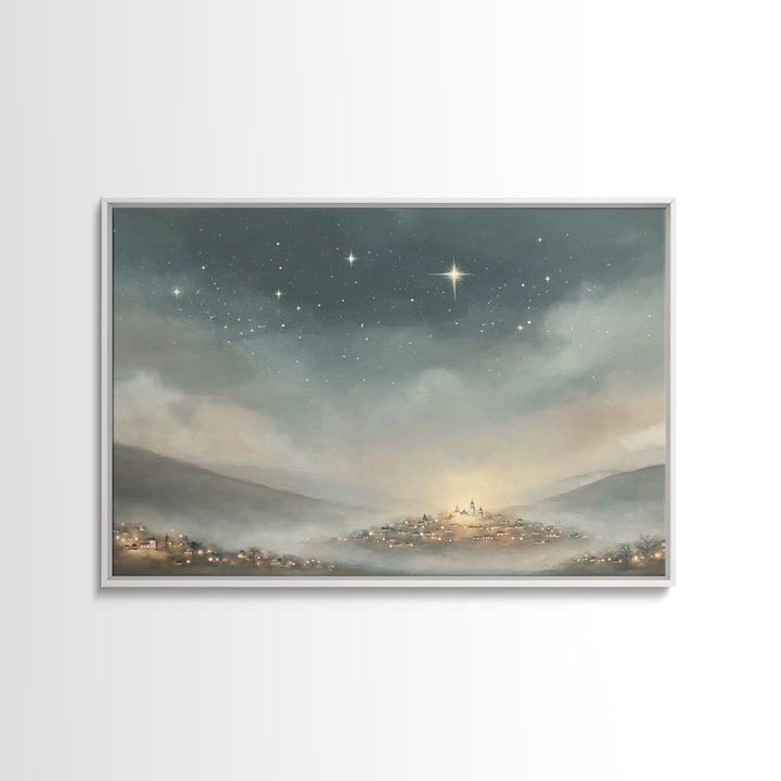 City Of Bethlehem | Framed Canvas Print | Christian Wall Art | Christian Christmas Art | Christian Art Canvas | Christmas Wall Art | Christ