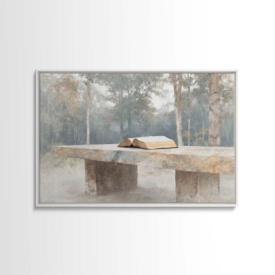 Light Of Scripture | Framed Canvas Print | Christian Art Canvas | Christian Wall Art | Subtle Christian Art | Christian Gift Ideas | Vintag