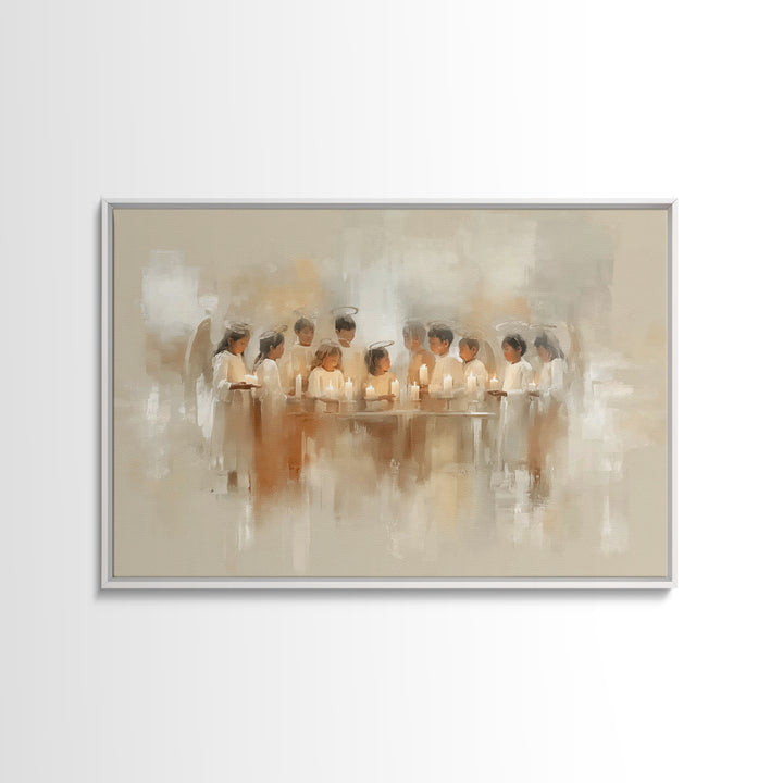 Heavenly Lantern Circle – Framed Canvas Print – Christian Art – Christian Wall Art – Christmas Art – Christian Art Canvas – Christian Decor