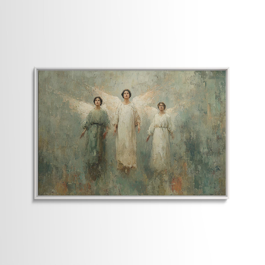 Angels Of Dawn – Framed Canvas Print – Christian Wall Art – Christian Art – Christian Art Canvas – Christian Decor – Christmas Art