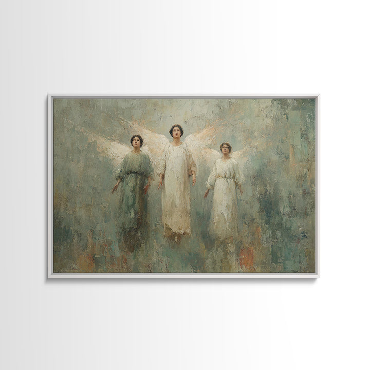 Angels Of Dawn – Framed Canvas Print – Christian Wall Art – Christian Art – Christian Art Canvas – Christian Decor – Christmas Art