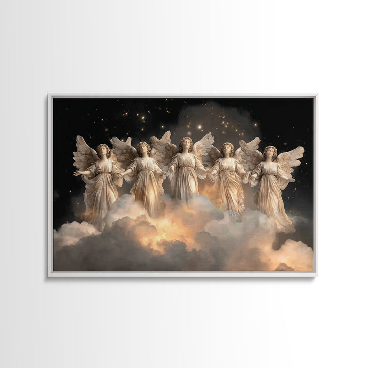 Cloudland Serenity, Framed Canvas Print, Christian Wall Art, Minimalist Christian Art, Christian Art Canvas, Subtle Christian Art