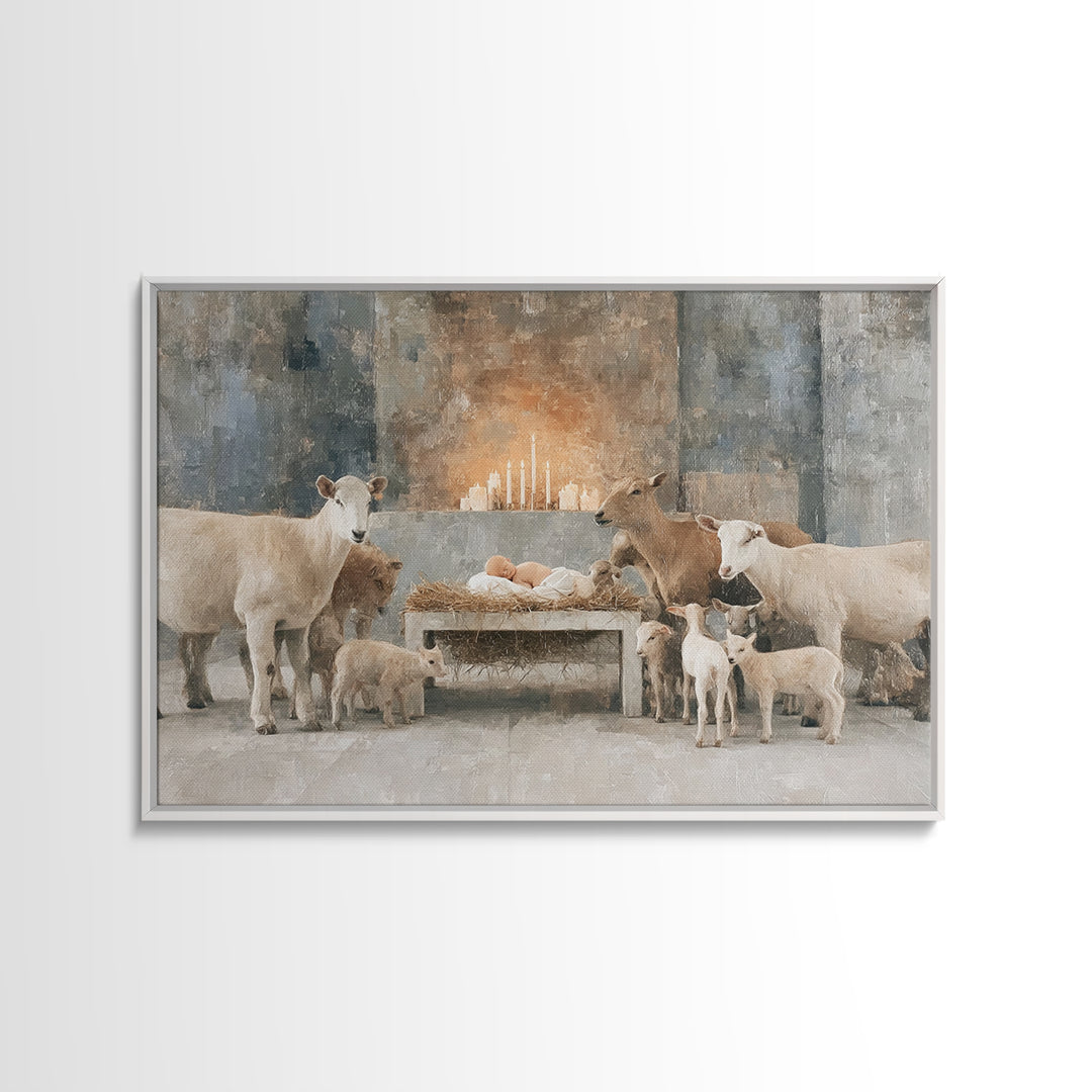 Shepherds Of Peace – Framed Canvas Print – Christian Wall Art – Christmas Art Prints – Christian Art Canvas – Christian Christmas Art