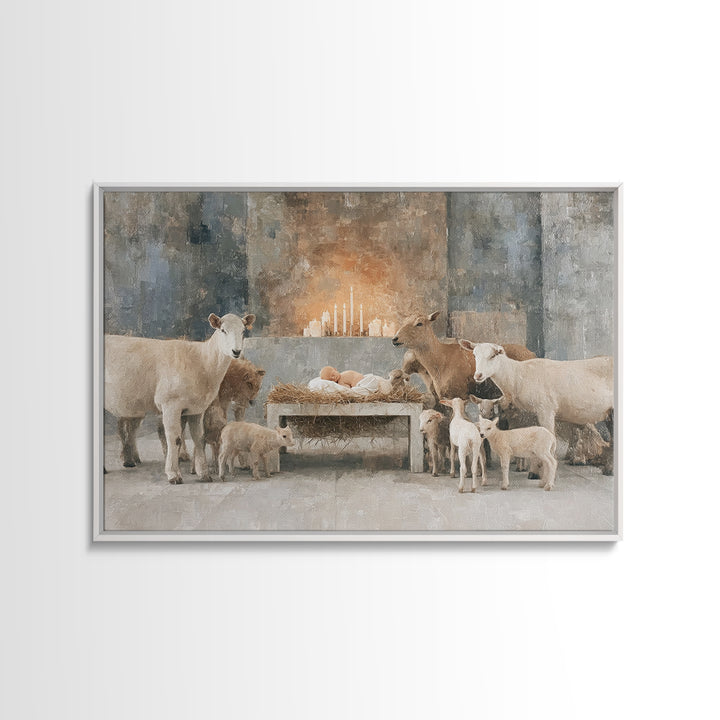 Shepherds Of Peace – Framed Canvas Print – Christian Wall Art – Christmas Art Prints – Christian Art Canvas – Christian Christmas Art
