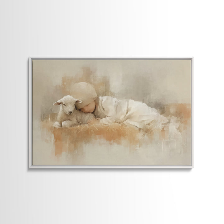 Sacred Rest – Framed Canvas Print – Christian Art Canvas – Christian Christmas Art – Christian Wall Art – Christmas Art Prints