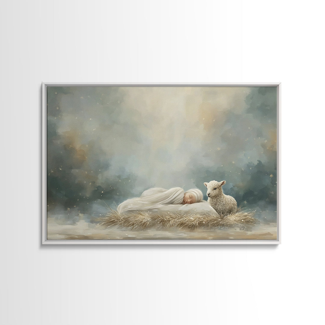 Star of Bethlehem Light – Framed Canvas Print – Christian Christmas Art – Christian Art Canvas – Christian Wall Art – Christmas Art