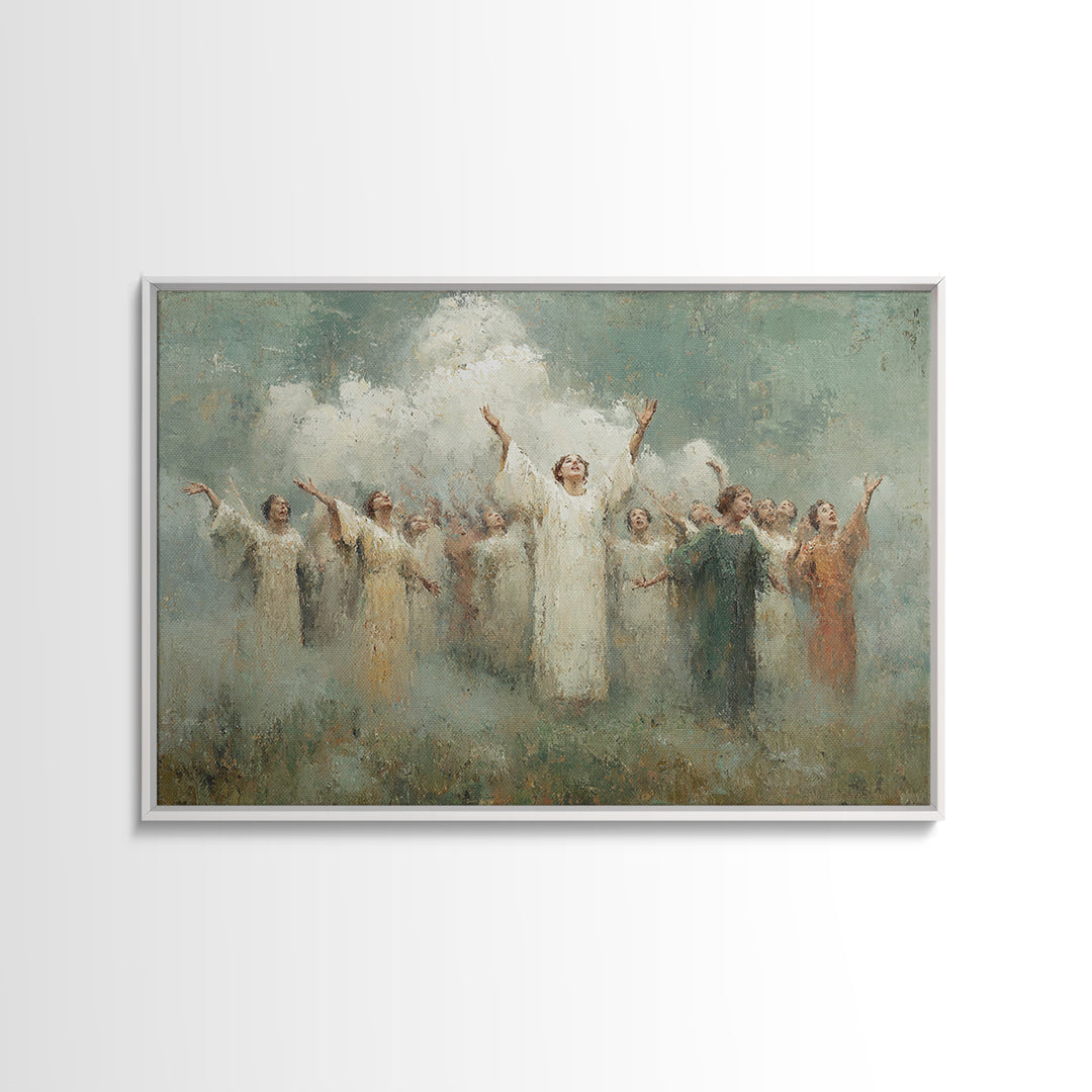 Choir Of Light, Framed Canvas Print, Christian Wall Art, Christian Art Work, Christmas Art Framed, Christian Christmas Decorations, Jesus A