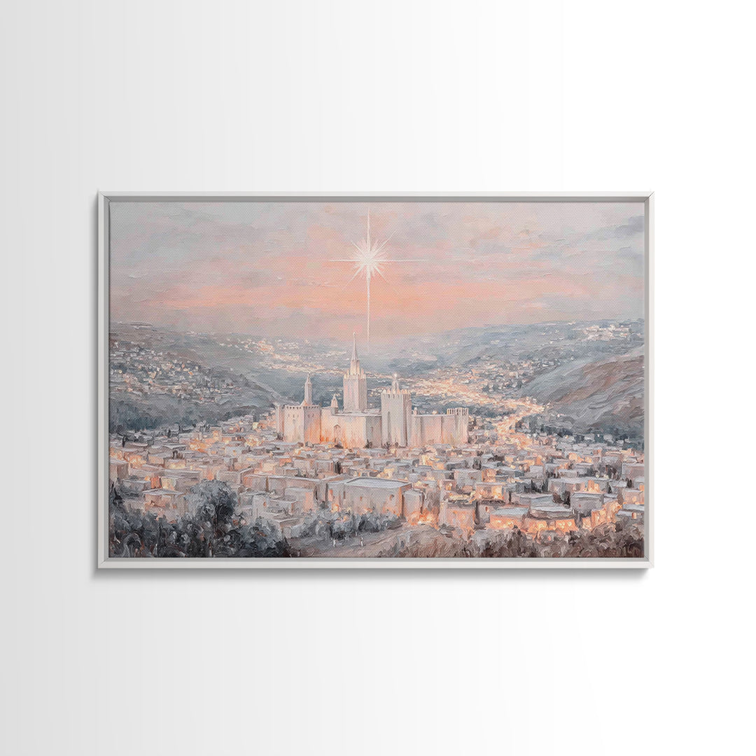 Dawn Of The Promise | Framed Canvas Print | Christmas Wall Art | Christian Art Canvas | Christian Christmas Art | Christian Art