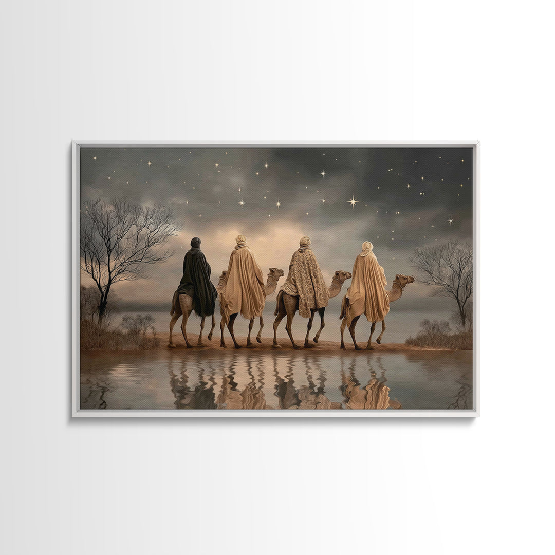 Watching The Heavens – Framed Canvas Print – Christian Art Canvas – Christian Christmas Art – Christmas Wall Art – Christian Art
