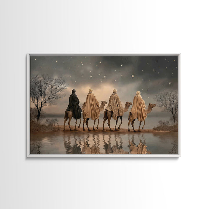 Watching The Heavens – Framed Canvas Print – Christian Art Canvas – Christian Christmas Art – Christmas Wall Art – Christian Art