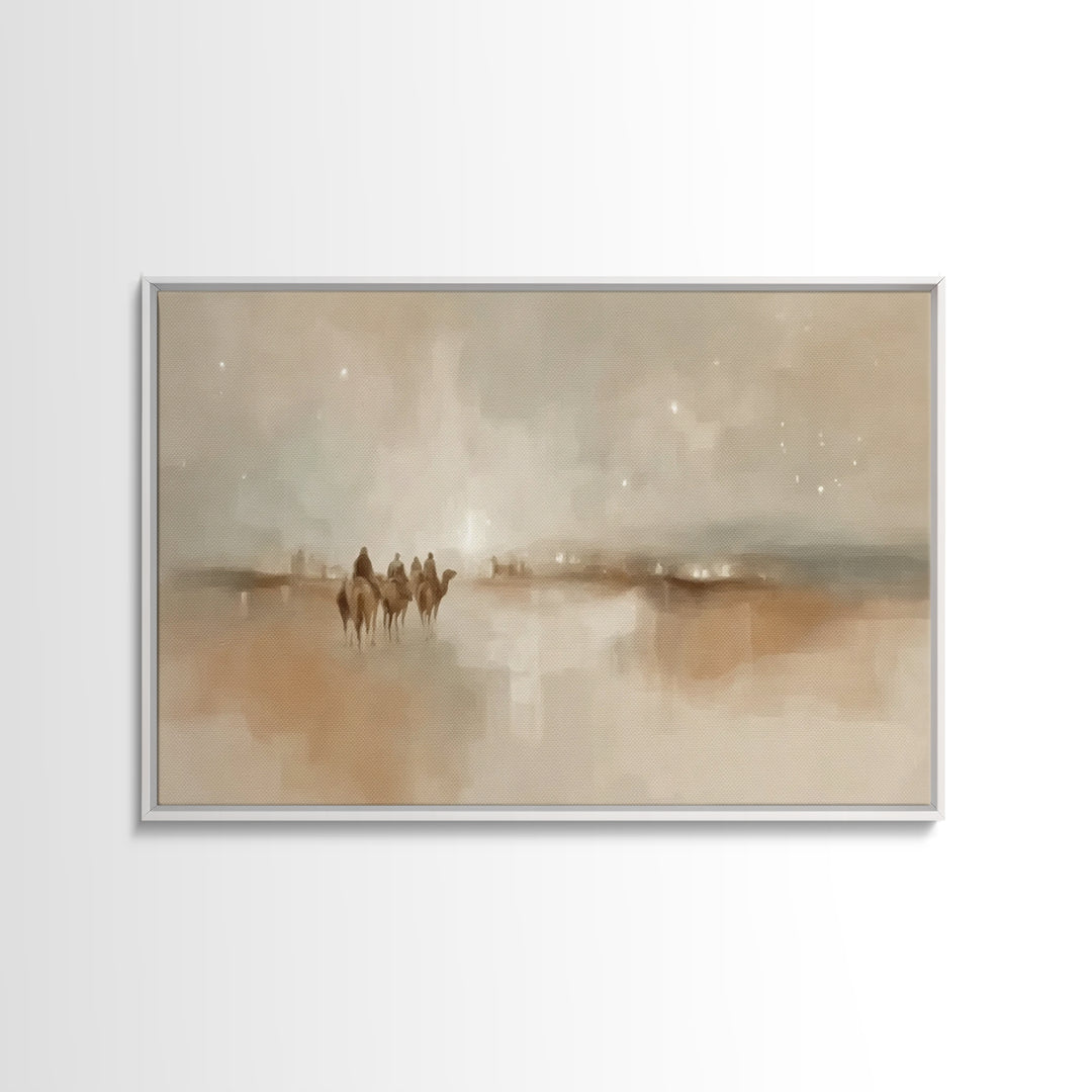 Pilgrims Of The Star | Framed Canvas Print | Christian Wall Art | Christian Art Canvas | Christmas Art | Christian Christmas Art