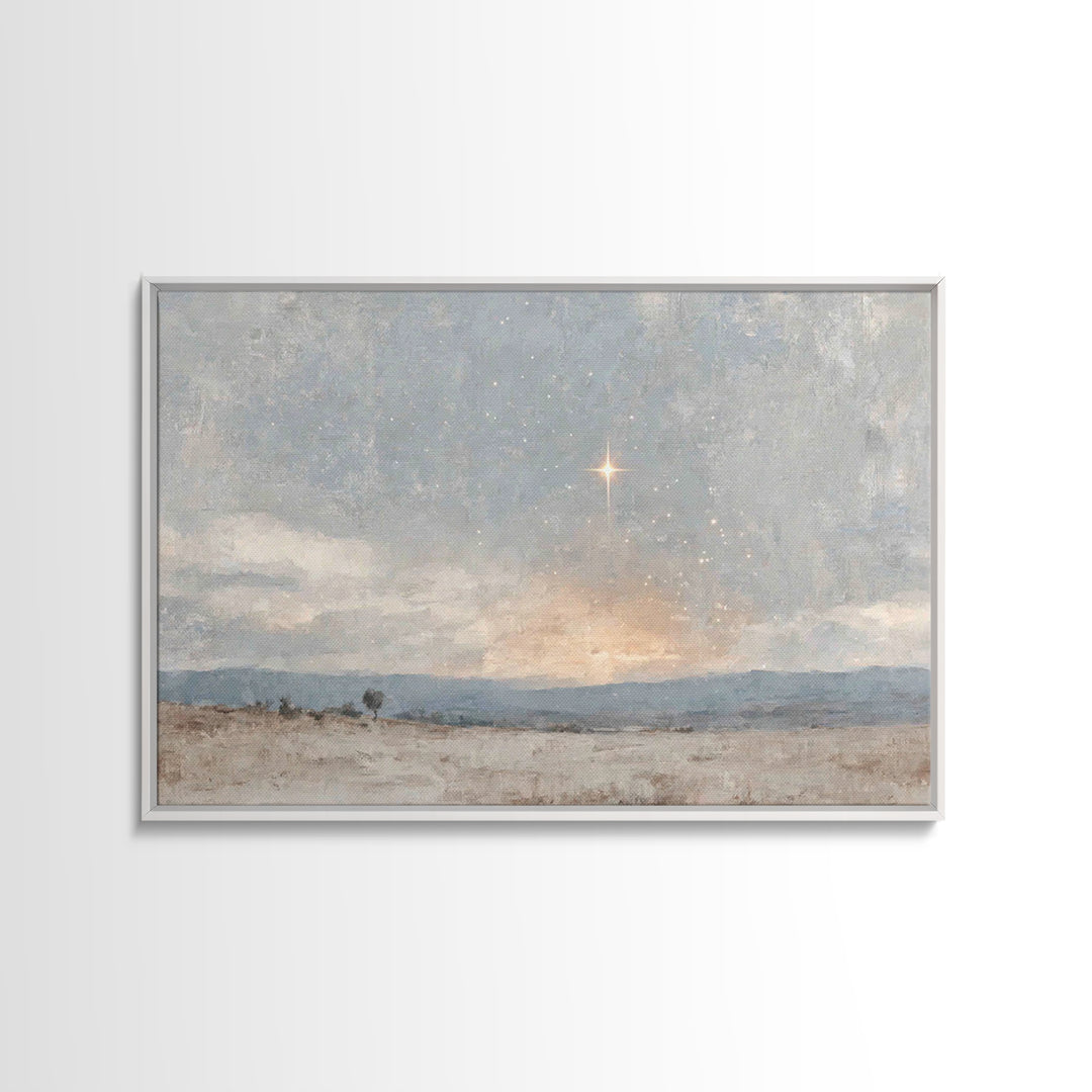 Star Of Salvation, Framed Canvas Print, Christian Art Canvas, Christian Christmas Art, Christian Wall Art, Christmas Art