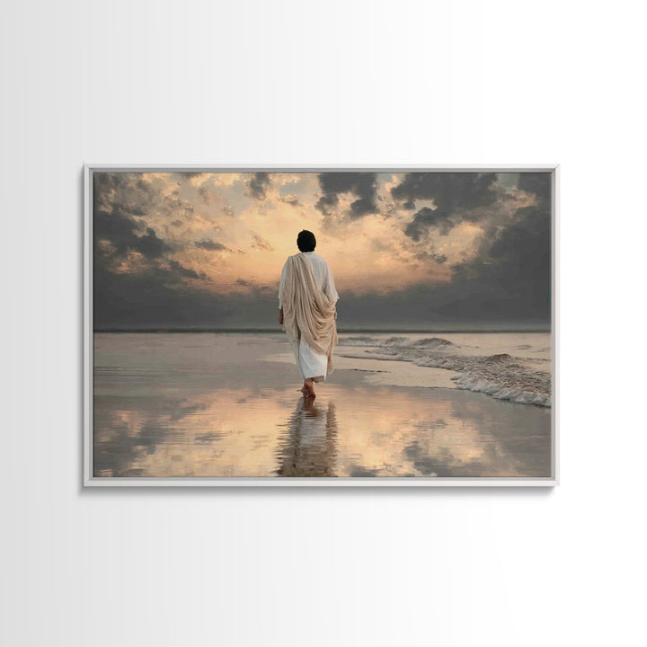 Sacred Stillness – Framed Canvas Print – Christian Art Canvas – Christian Wall Art – Jesus Painting – Christmas Art – Christian Gift