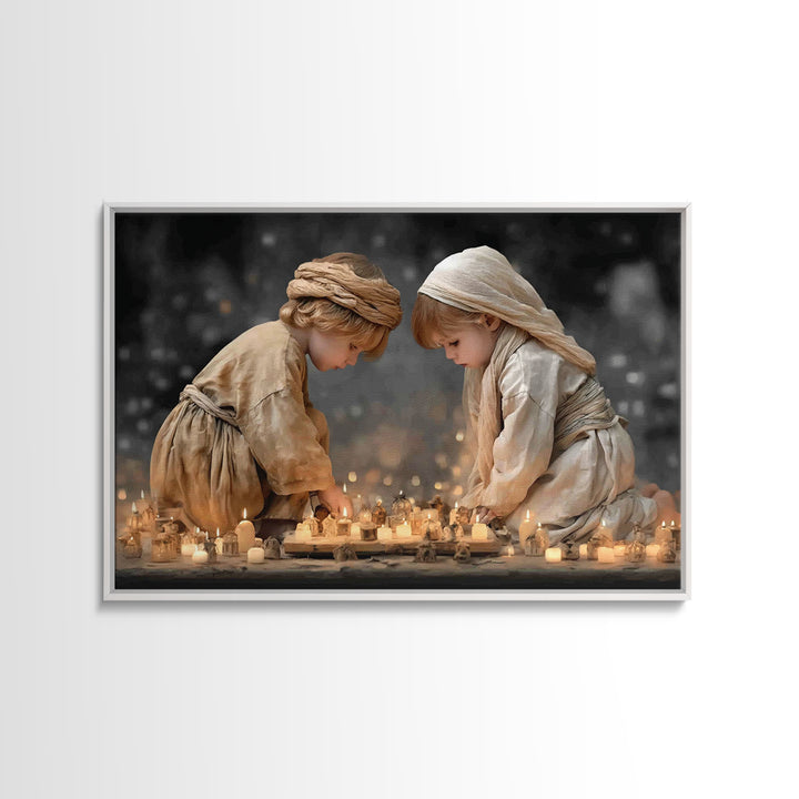 Quiet Redeemer – Framed Canvas Print – Christian Art Canvas – Christmas Art – Christian Wall Art – Jesus Painting – Christian Decor