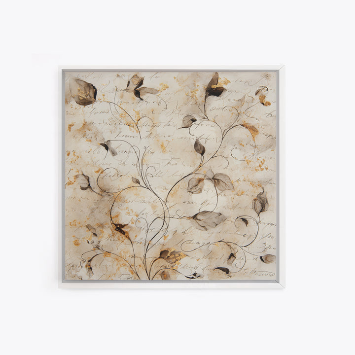 Floral Vine Created from Graceful Script Like Canvas Print, Calligraphy Art, Printable Art, Living Room Decor, Script, CAL-1x1-11