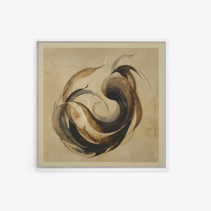Calligraphic Bird Shape Formed from Flowing Lines Canvas Print, Calligraphy Art, Gallery Decor, Living Room Decor, Script, CAL-1x1-32