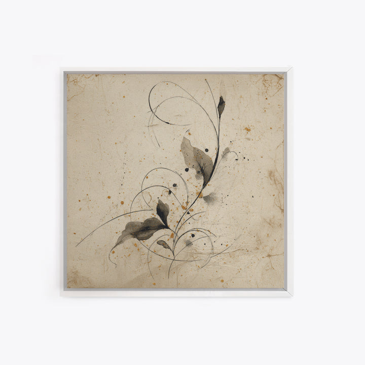 Floral Vine Created from Graceful Script Like Canvas Print, Calligraphy Art, Living Room Wall Art, Living Room Decor, Script, CAL-1x1-35