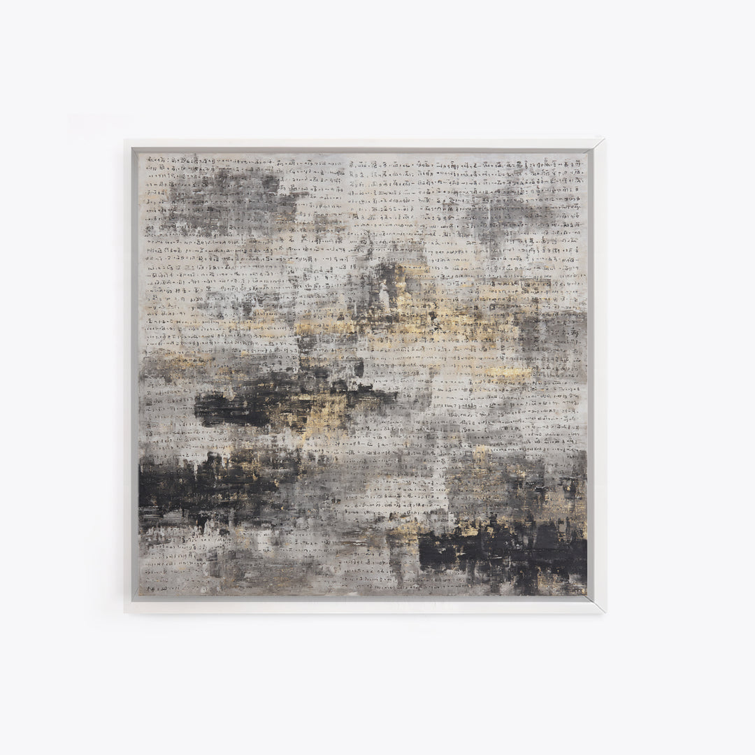 Expressive Musical Rhythm Painted as Ink Strokes Framed Canvas Print, Calligraphy Art, Art, Living Room Decor, Fine Art, Script, CAL-1x1-48