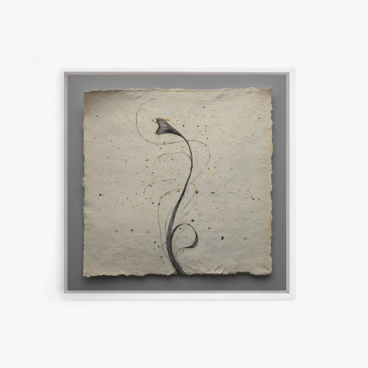 Single Elegant Flourish Shaped Like a Flower Framed Canvas Print, Calligraphy Art, Fine Art Print, Living Room Decor, Script, CAL-1x1-53