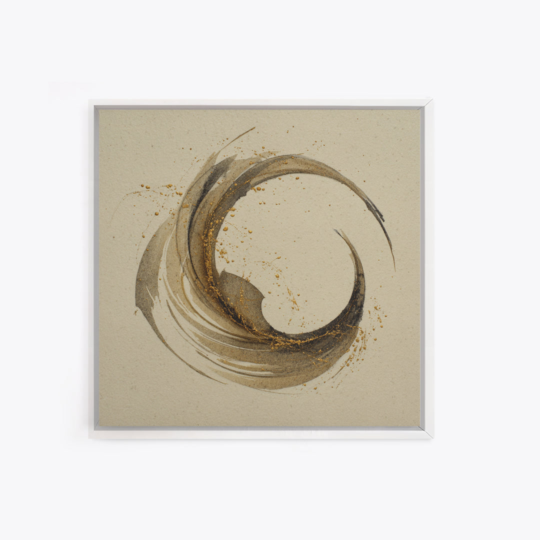 Crescent Moon Made from Elegant Ink Swashes Canvas Print, Calligraphy Art, Neutral Decor, Living Room Decor, Fine Art, Script, CAL-1x1-69