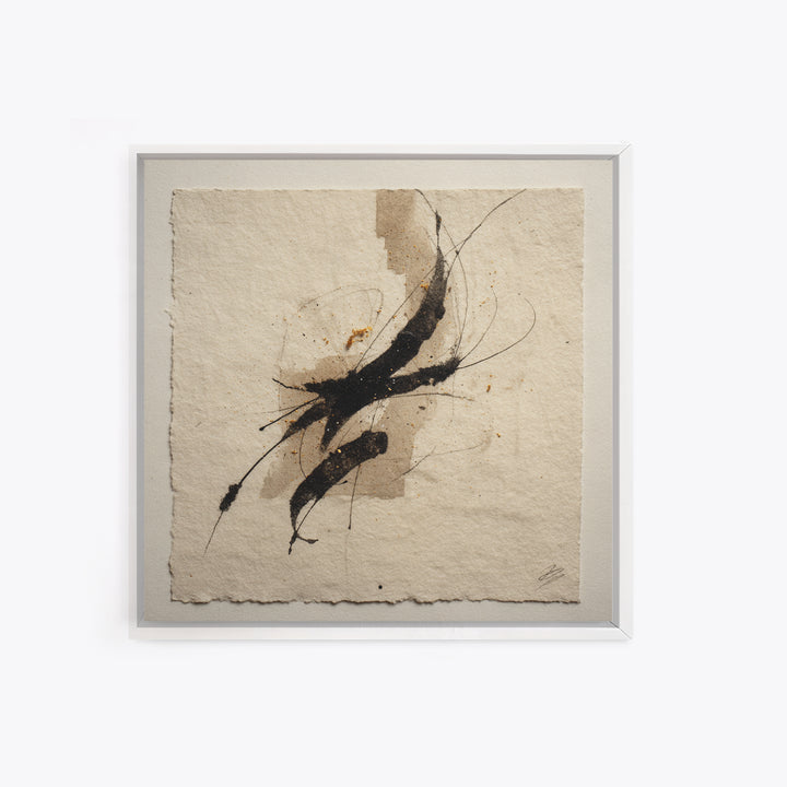 Minimal Black Calligraphy Rhythm Framed Canvas Print, Calligraphy Art, Fine Art Print, Living Room Decor, Fine Art, Script, CAL-1x1-79