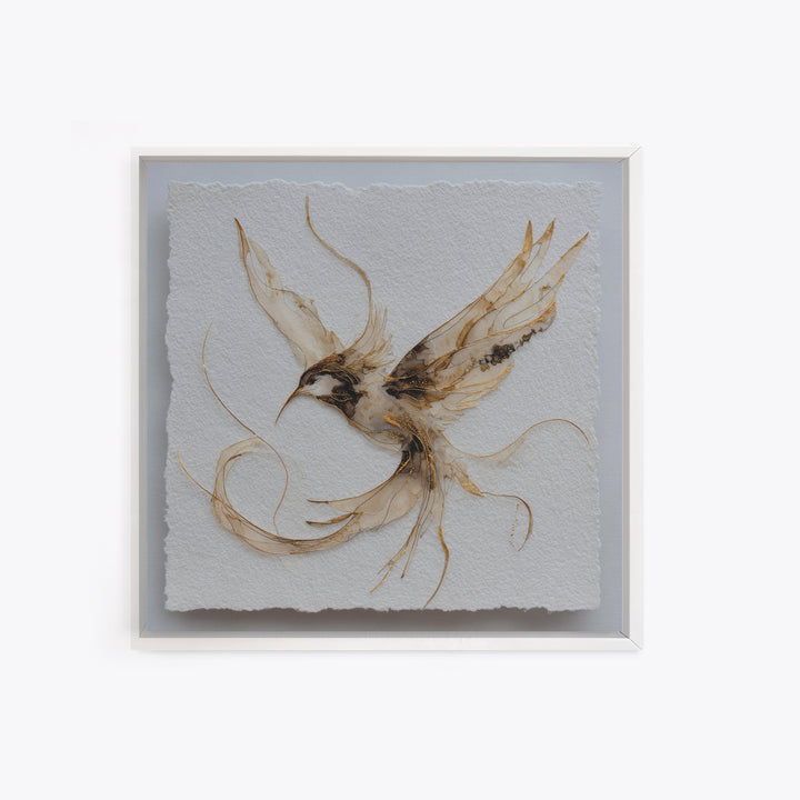 Calligraphic Bird Shape Formed from Flowing Lines Framed Canvas Print, Calligraphy Art, Printable, Living Room Decor, Script, CAL-1x1-8