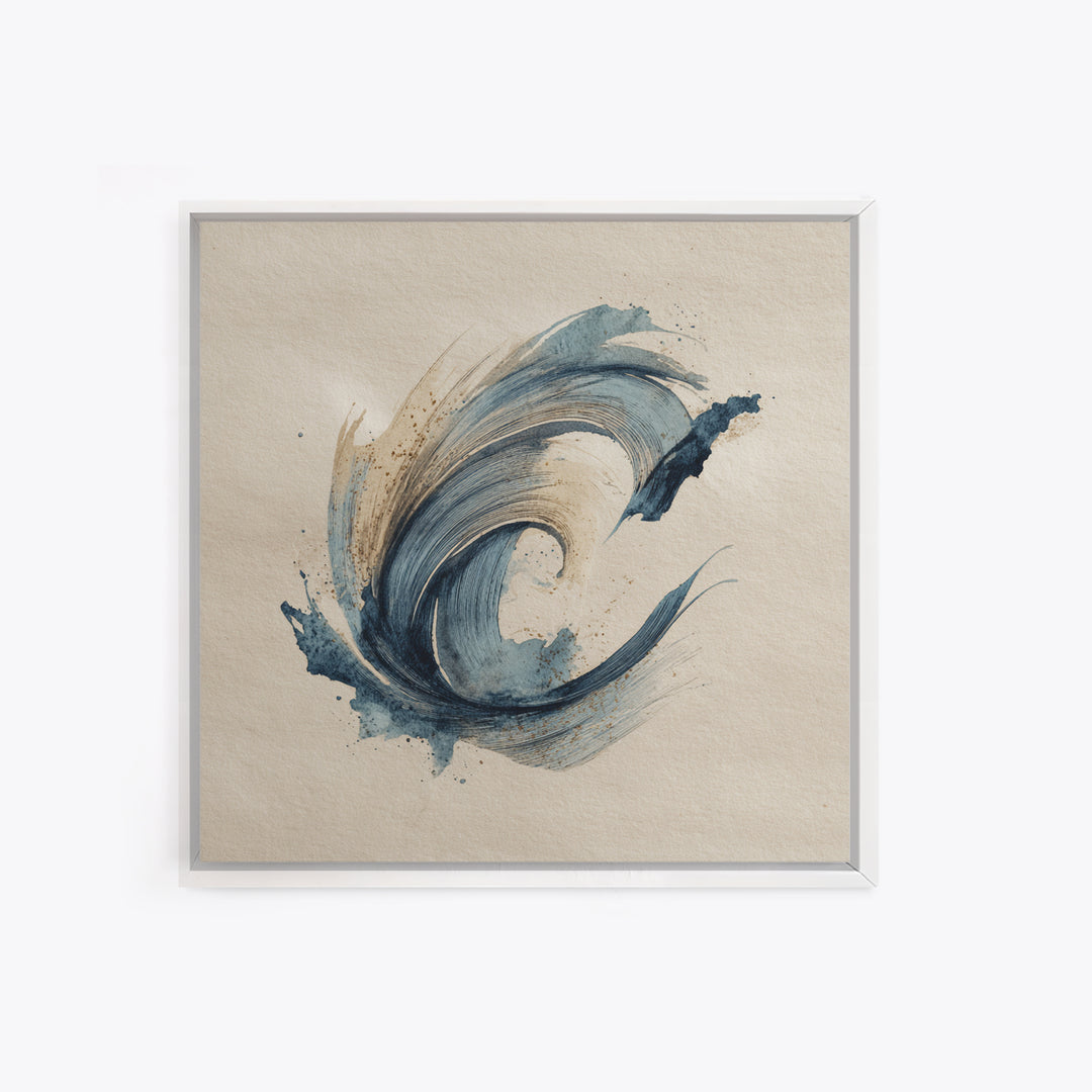 Modern Calligraphy Wave Canvas Print, Calligraphy Art, Neutral Decor, Living Room Decor, Fine Art, Script, Wall Art, Home Decor, CAL-1x1-82