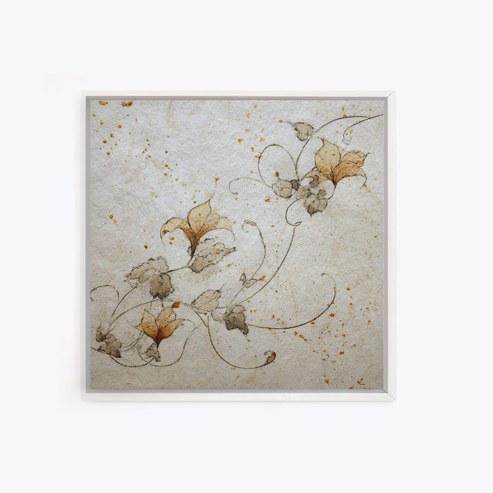 Floral Vine Created from Graceful Script Like Canvas Print, Calligraphy Art, Statement Artwork, Living Room Decor, Script, CAL-1x1-83