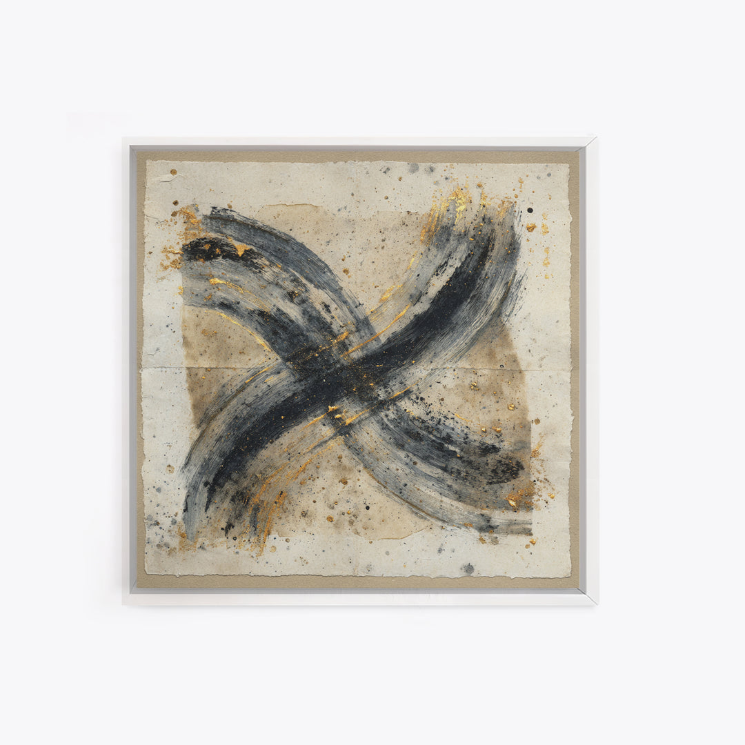 Abstract Prayer Flag of Brush Marks Canvas Print, Calligraphy Art, Neutral Decor, Living Room Decor, Fine Art, Script, CAL-1x1-95