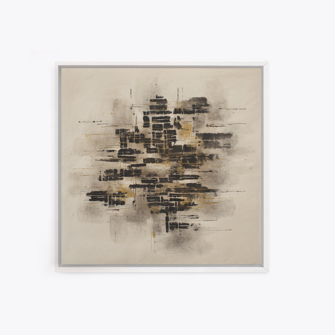 Expressive Musical Rhythm Painted as Ink Strokes Framed Canvas Print, Calligraphy Art, Painting, Living Room Decor, Script, CAL-1x1-96